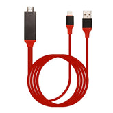 Cable adaptador de 8 pines macho a HDMI y USB macho, longitud: 2 m, 8 pines macho